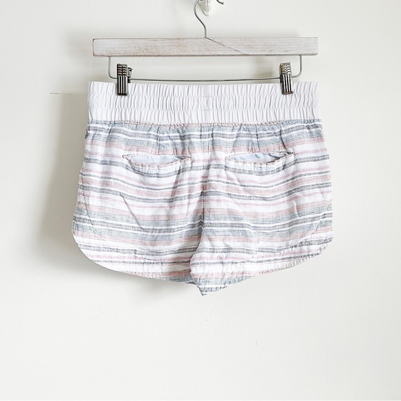 Athleta Cabo Beachside Striped Linen Athletic Athleisure Shorts 2 - Picture 9 of 11